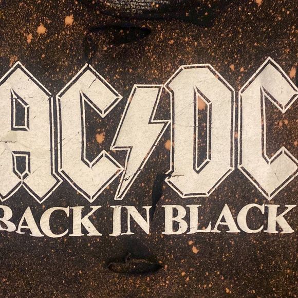 AC/DC Off the Shoulder Bleached Crop Top Size Large - Picture 2 of 6